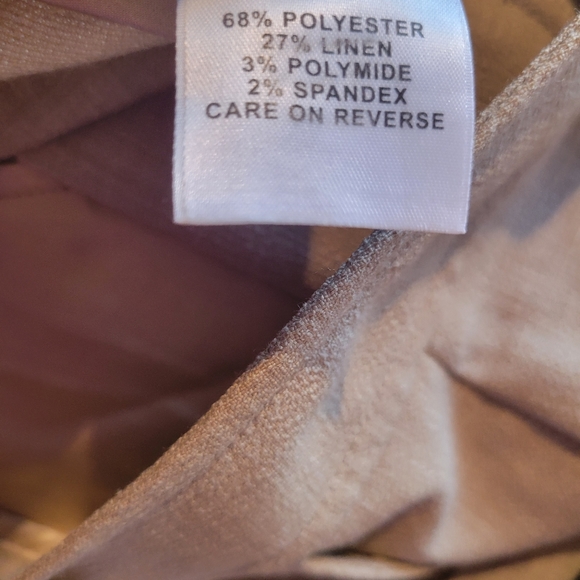 ST JOHN  COLLECTION  SZ16 TAN WIDE LEG SLACKS WITH FRONT POCKETS - Picture 11 of 13